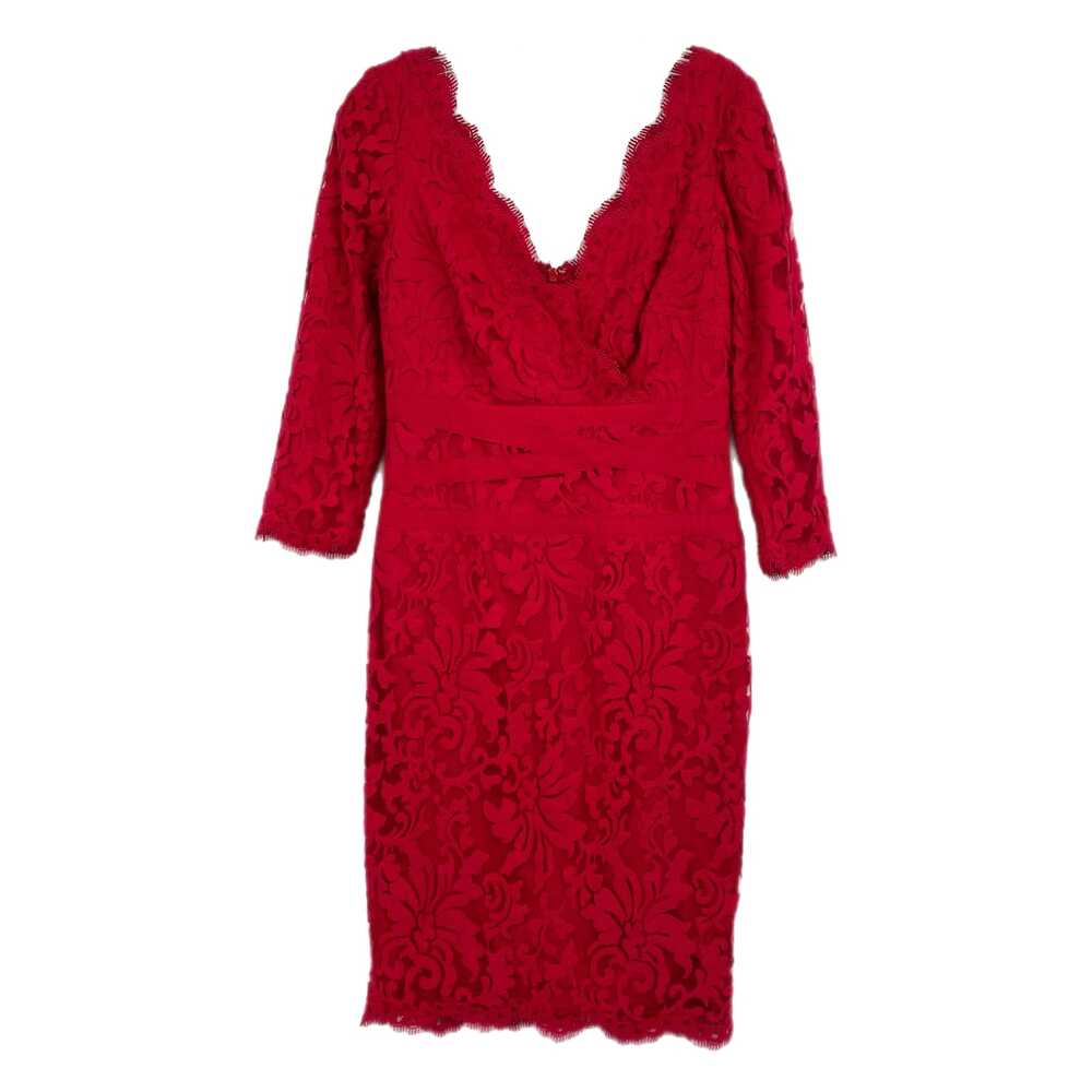 Tadashi Shoji Red Lace Midi Dress | Women’s Size 8